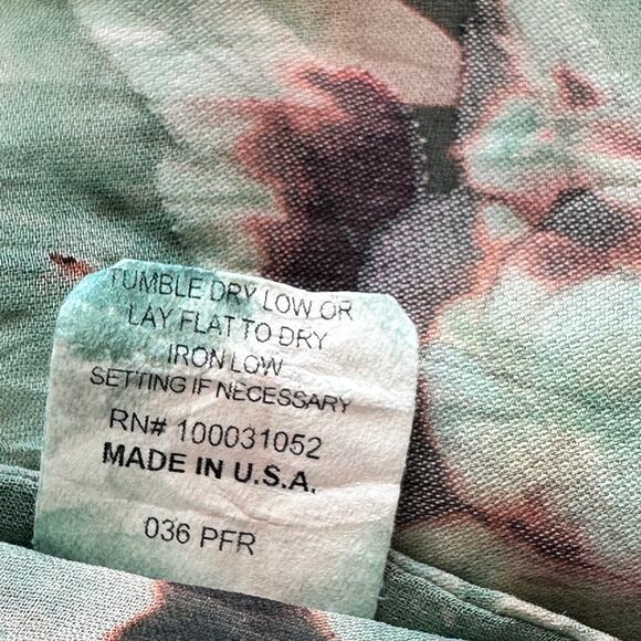 CITRON Santa Monica tie dye floral embossed logenlook open front cardigan 1X - Picture 10 of 12